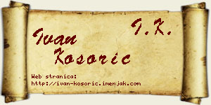Ivan Kosorić vizit kartica
